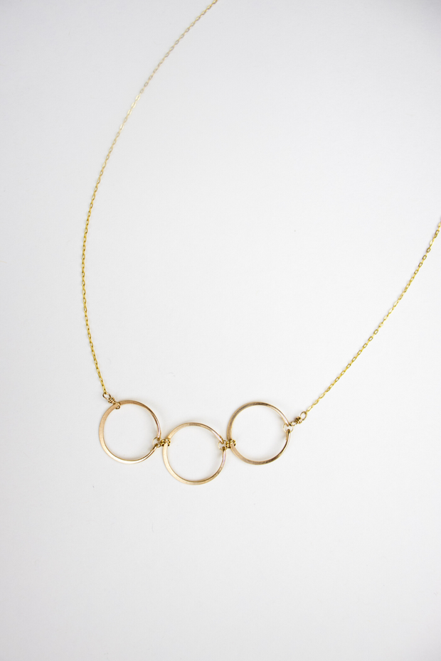 Gold Circle Trio Necklace