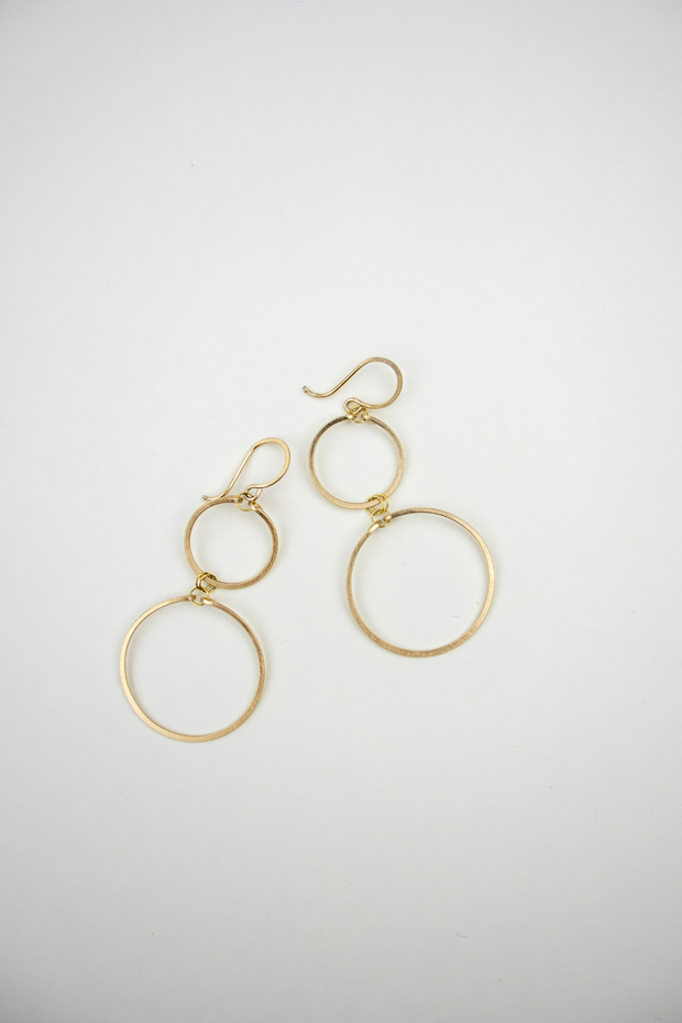 Gold Double Circle Earrings