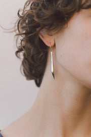 IBIS ELEMENT ARISTO silver earrings on model close up