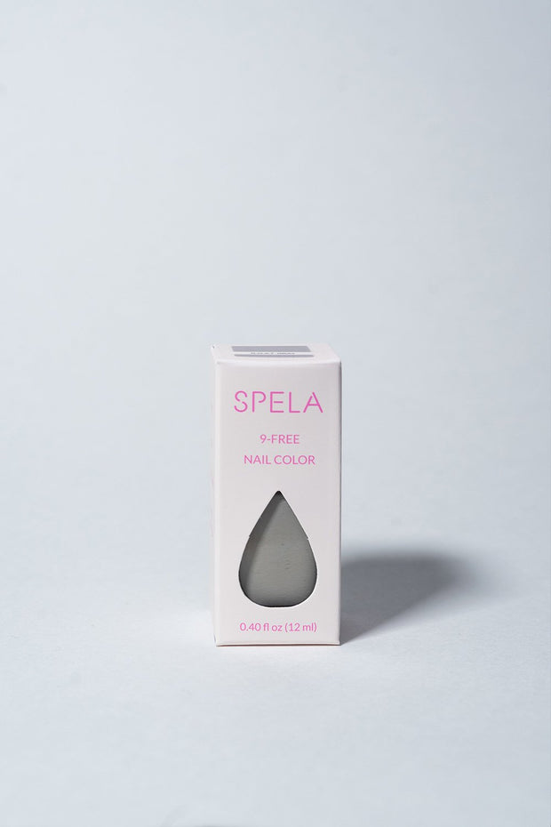 spela goat grey nail polish front in package