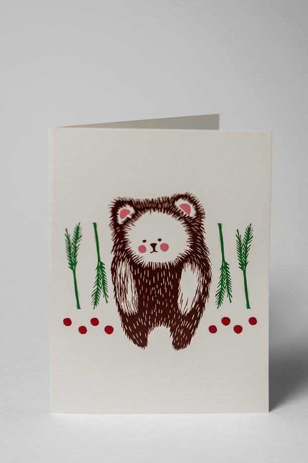 Loaded Hips Press Animal Holiday Card Set Solo Bear